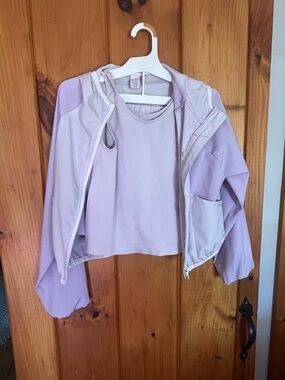 Kids Lavender Matching Set - Cropped Tank ,Zip Hoodie and Skort.
